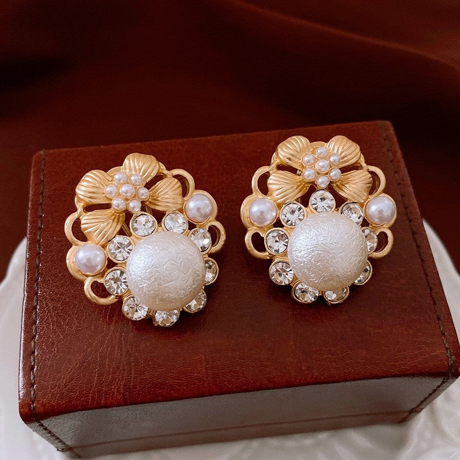 Pearl Earrings Retro Exquisite Simple Fashion All-match High Sense