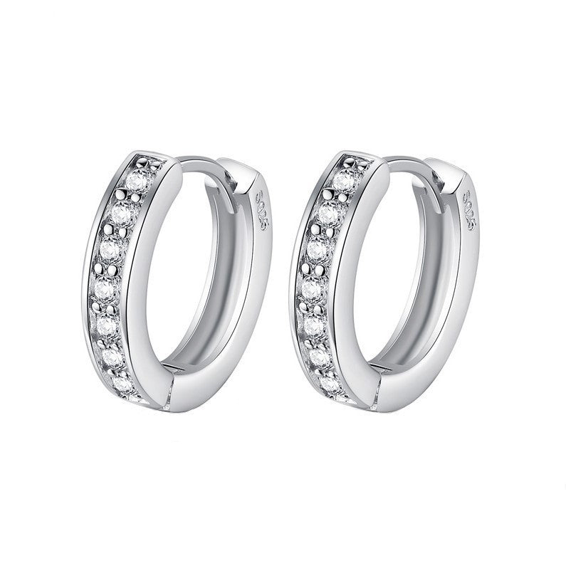 All-match Micro-inlaid 7 Diamond Female Earrings Light Luxury