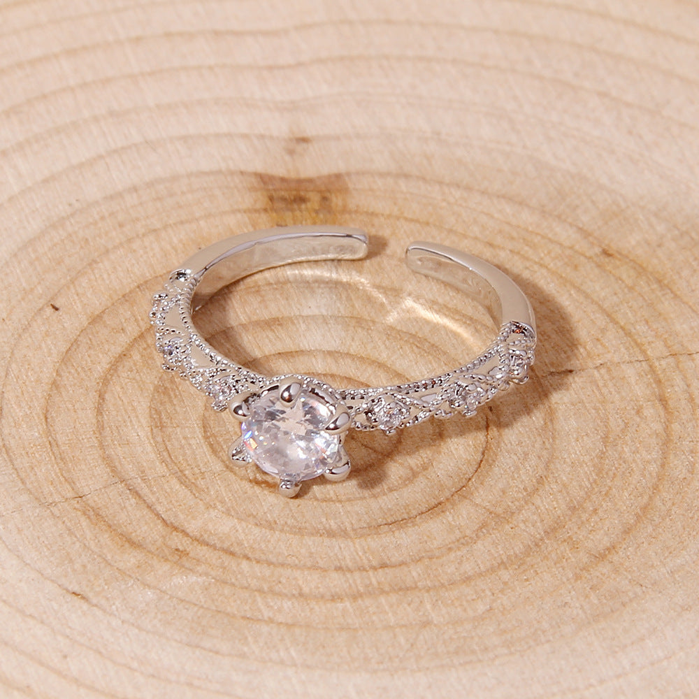 Simple Fashion Relievo Open Ring For Women