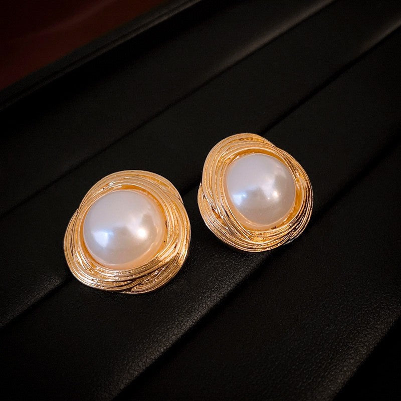 Pearl Earrings Retro Exquisite Simple Fashion All-match High Sense