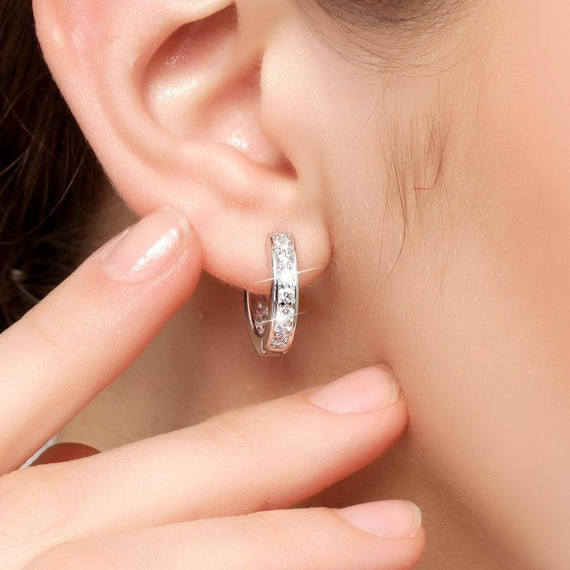 All-match Micro-inlaid 7 Diamond Female Earrings Light Luxury