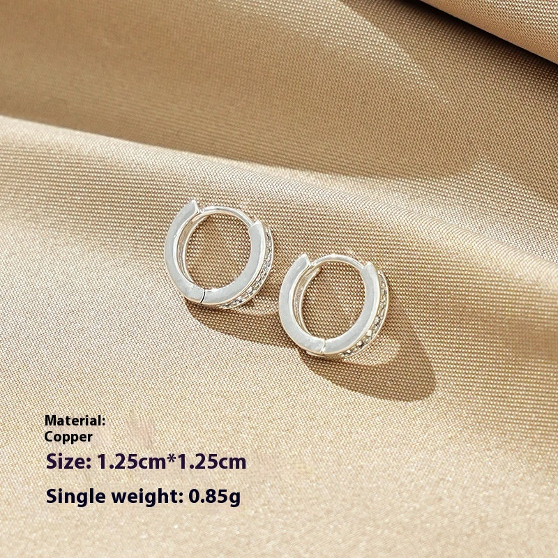 All-match Micro-inlaid 7 Diamond Female Earrings Light Luxury