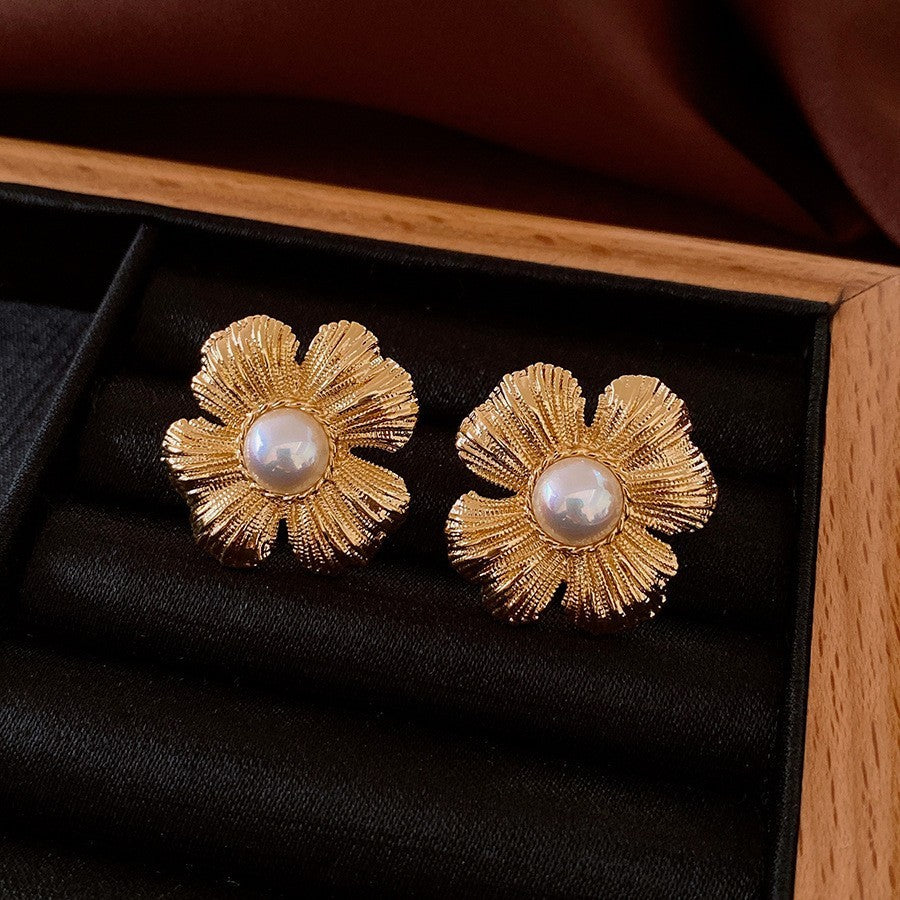 Pearl Earrings Retro Exquisite Simple Fashion All-match High Sense