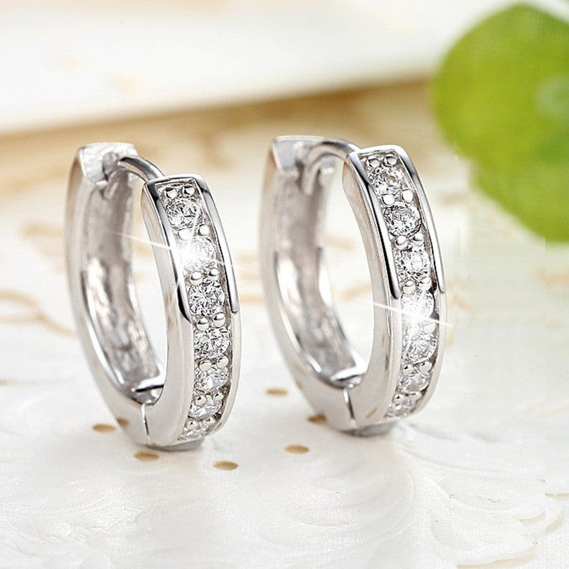 All-match Micro-inlaid 7 Diamond Female Earrings Light Luxury