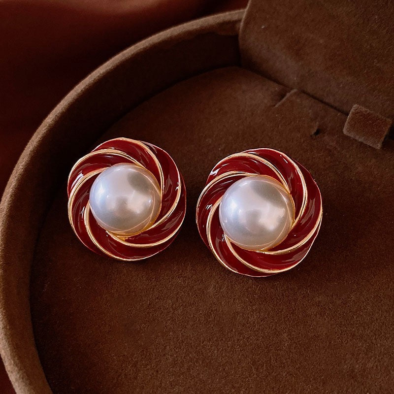 Pearl Earrings Retro Exquisite Simple Fashion All-match High Sense