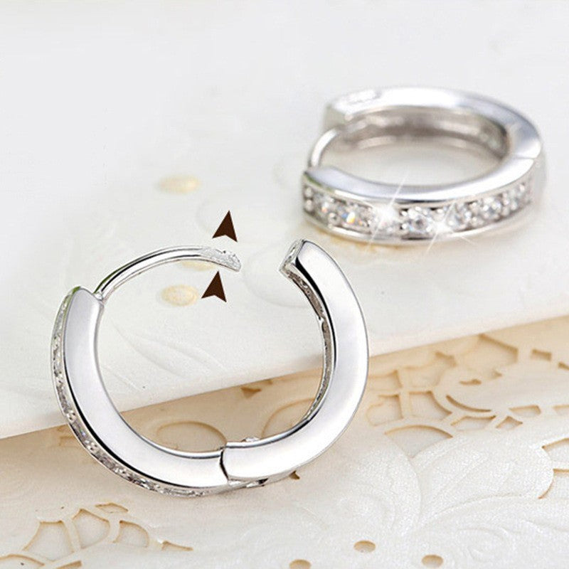 All-match Micro-inlaid 7 Diamond Female Earrings Light Luxury