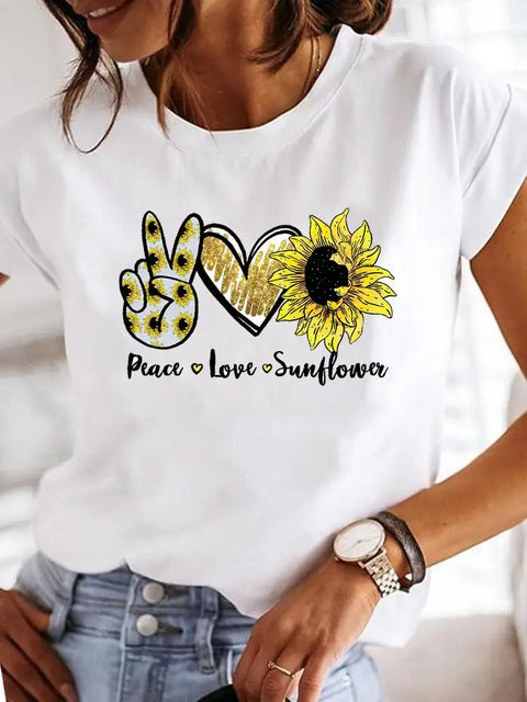 Simplicity Love Lettered Casual Cartoon Fashionable