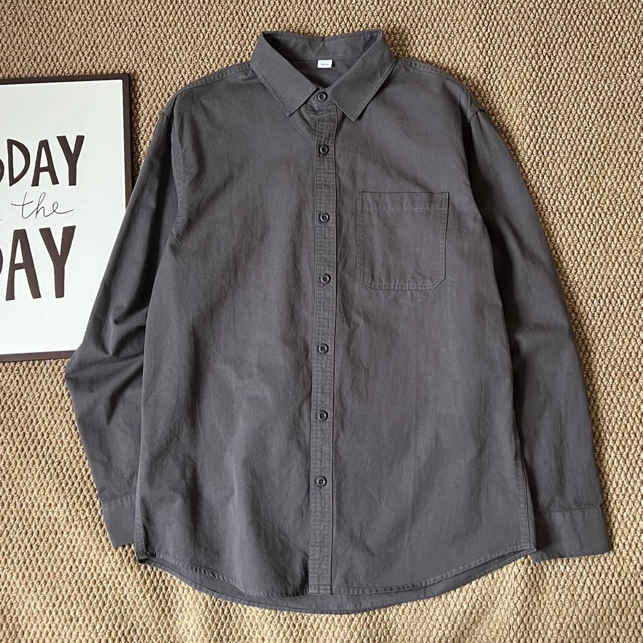 Men's Long Sleeve Simple Korean Casual Loose Shirt