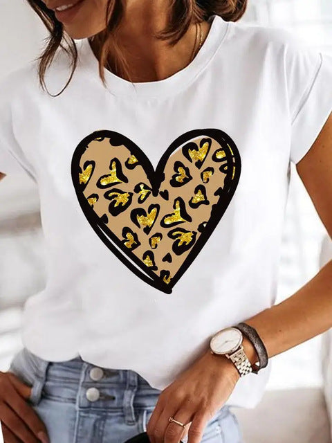 Simplicity Love Lettered Casual Cartoon Fashionable