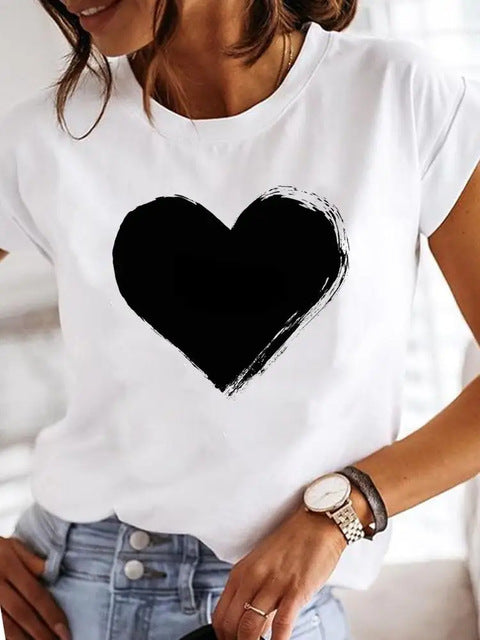 Simplicity Love Lettered Casual Cartoon Fashionable