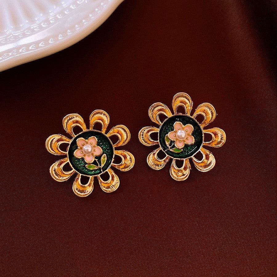 Pearl Earrings Retro Exquisite Simple Fashion All-match High Sense