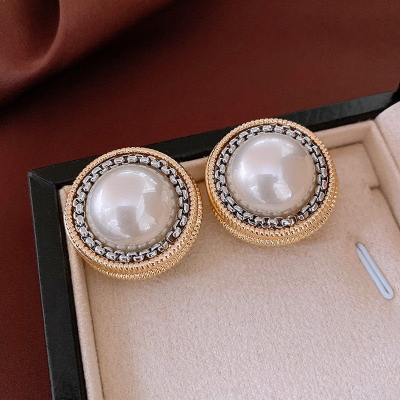 Pearl Earrings Retro Exquisite Simple Fashion All-match High Sense