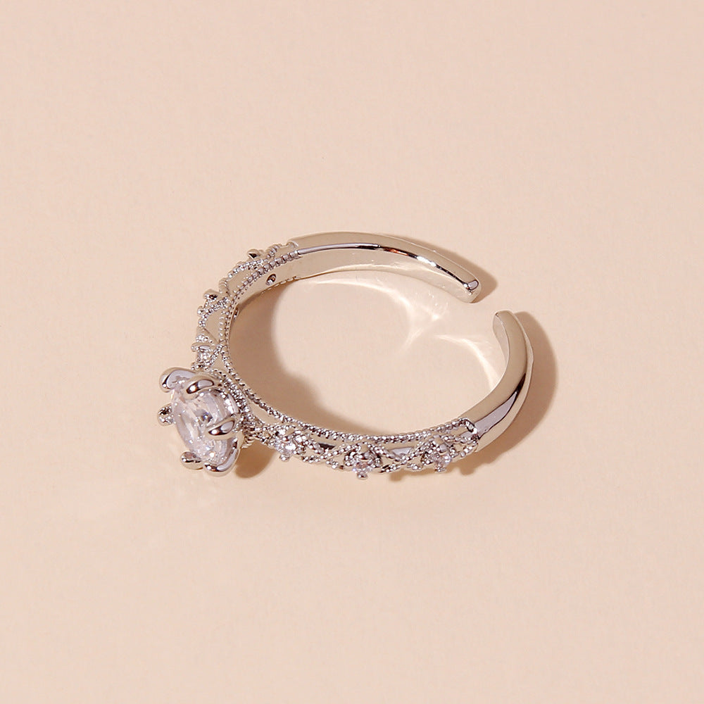 Simple Fashion Relievo Open Ring For Women