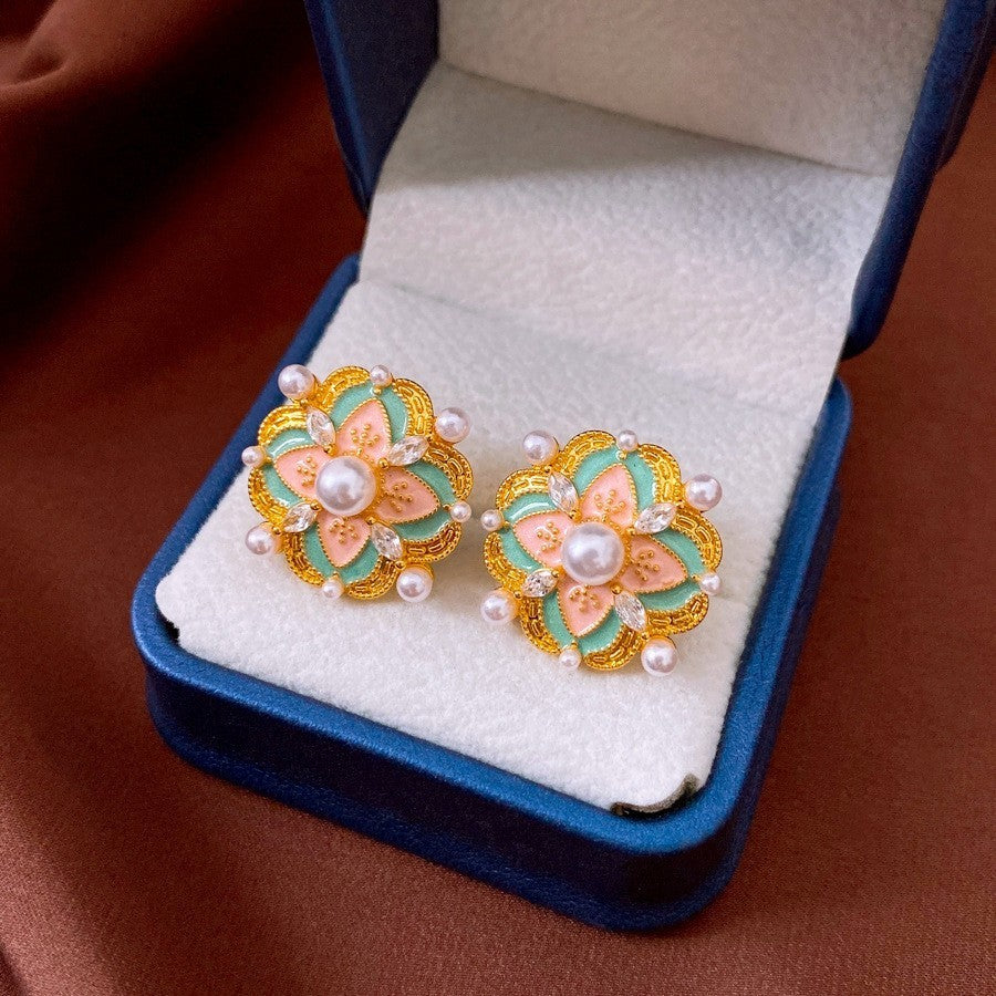 Pearl Earrings Retro Exquisite Simple Fashion All-match High Sense
