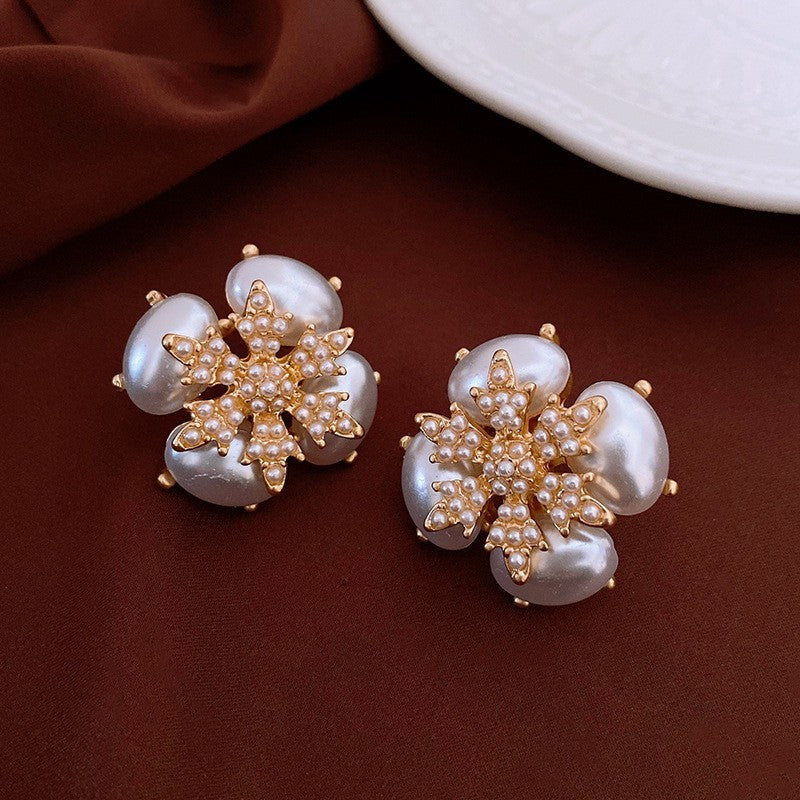 Pearl Earrings Retro Exquisite Simple Fashion All-match High Sense